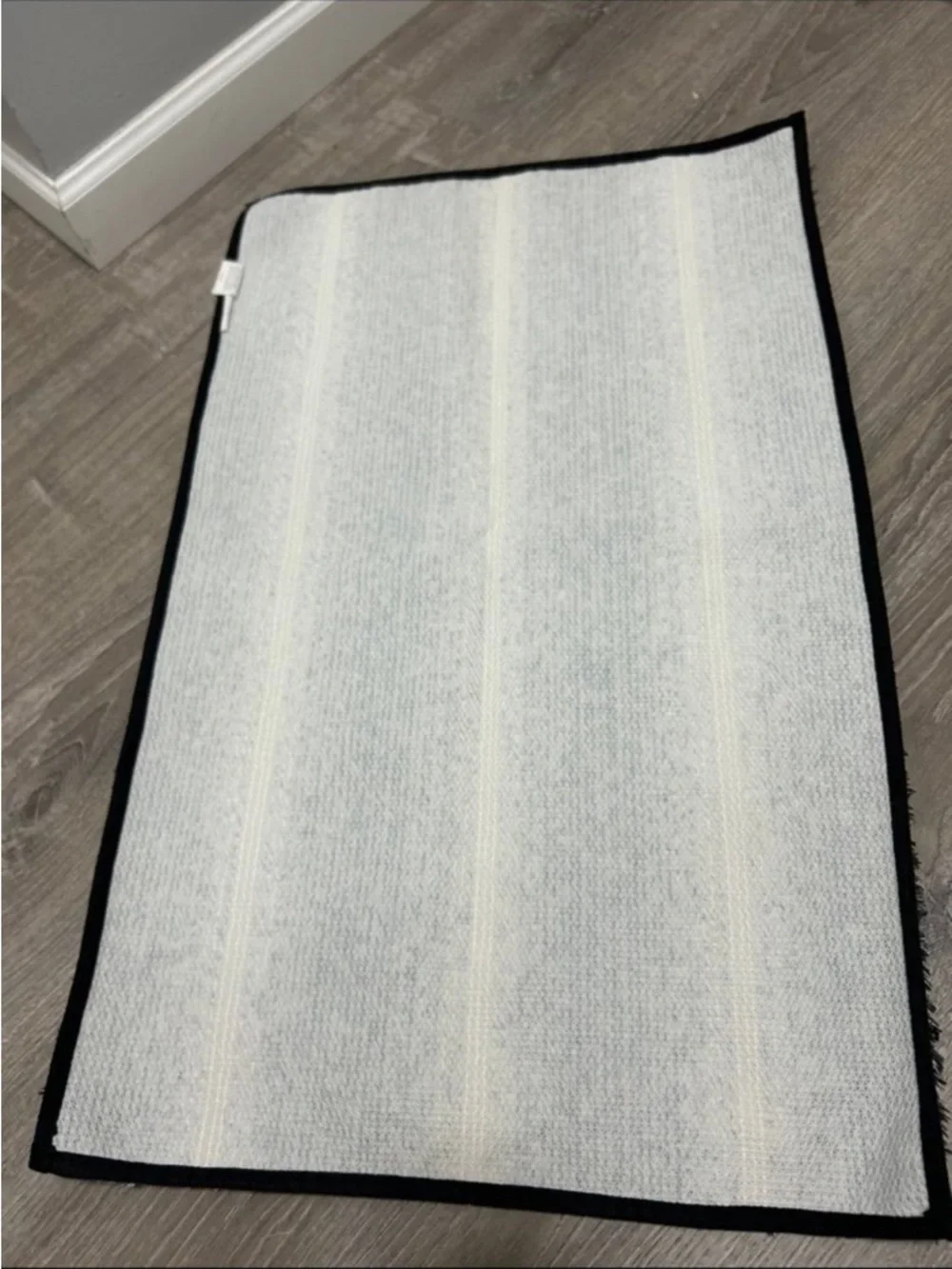 AYA Textured Bath Mat in Black and White